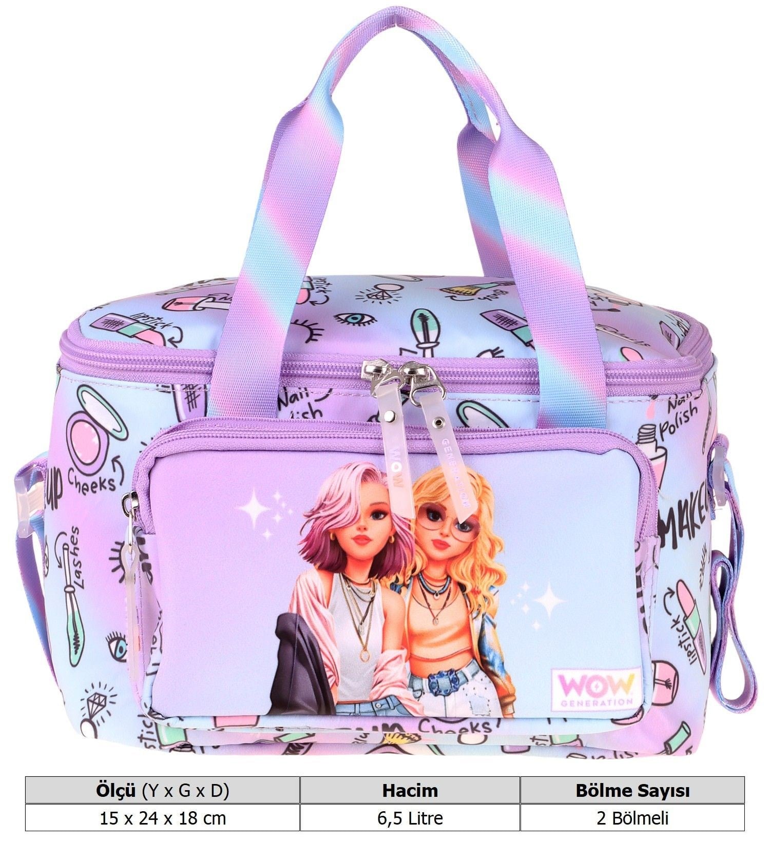 Wow Generation İki Bölmeli Thermo Okul Beslenme Çantası - Friends Baskılı Pembe Renk (Kız Çocuk) - W6055