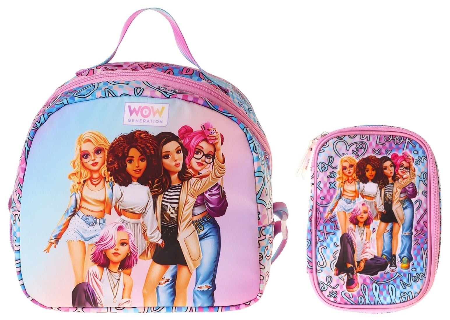 Wow Generation Kız Çocuk Group (Mavi) Thermo Beslenme Çantası ve Kalemlik Seti - SETWG-W6050