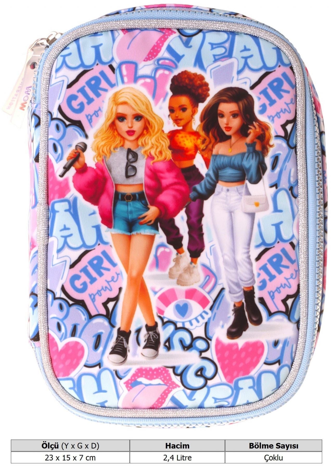 Wow Generation Kız Çocuk Lila Music Desenli Organizer Düzenleyici Kalem Çantası - W6046