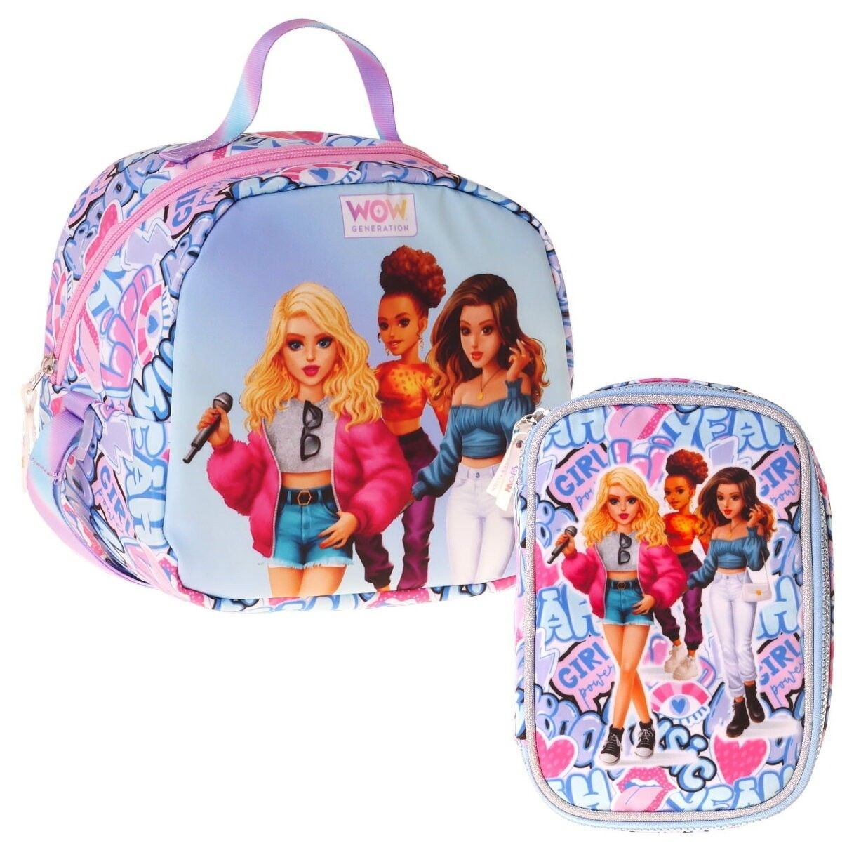 Wow Generation Kız Çocuk Music (Lila) Thermo Beslenme Çantası ve Kalemlik Seti - SETWG-W6045