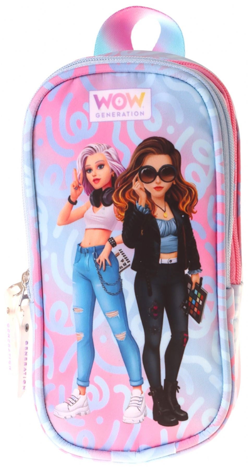 Wow Generation Kız Çocuk Wonderful Baskılı Pembe - Turkuaz İlkokul Kalem Çantası - Okul Kalemliği - W6071
