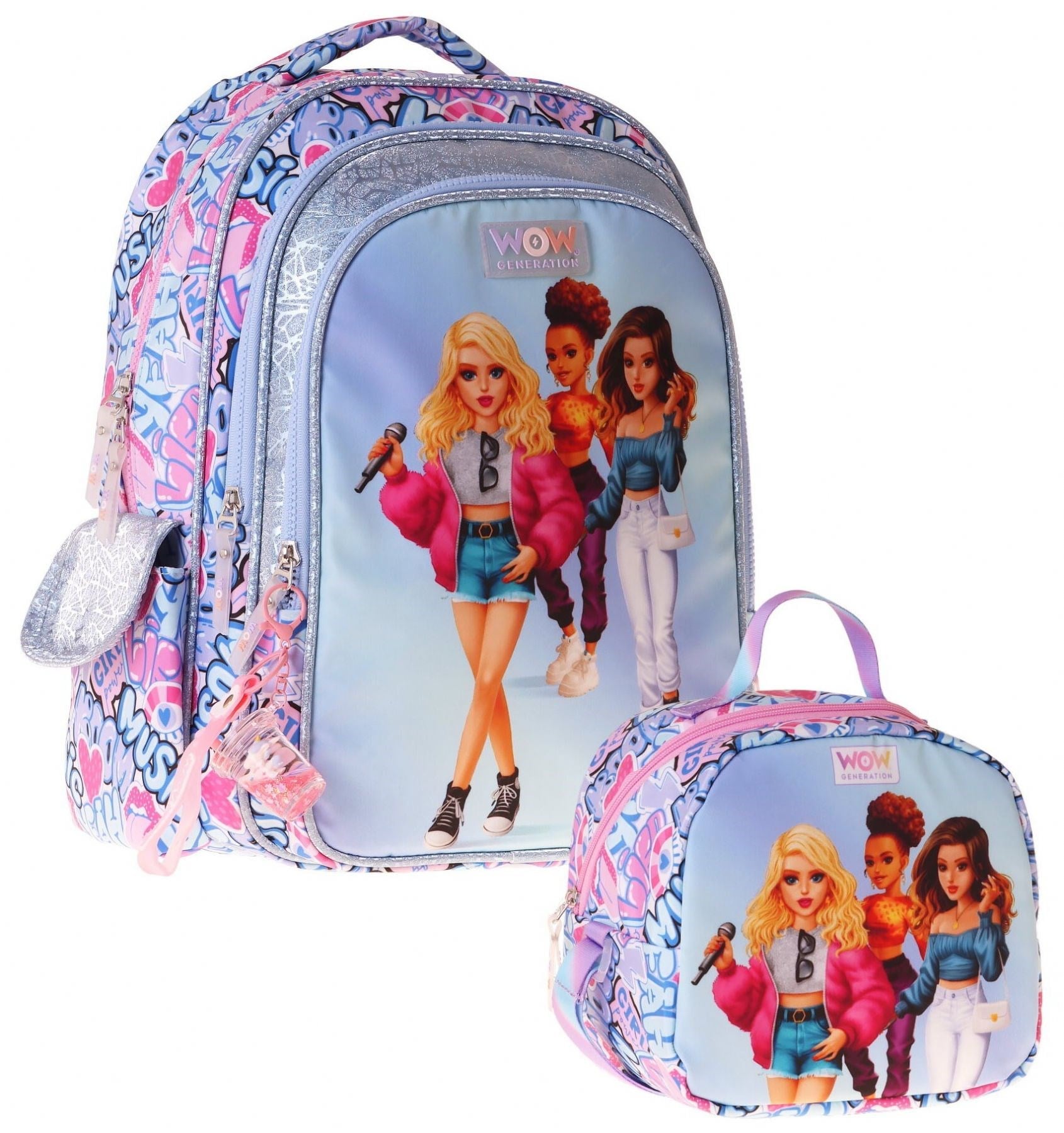Wow Generation Music İkili Okul Çanta Seti - Lila Music Desenli Kız Çocuk SETWG-W6044B