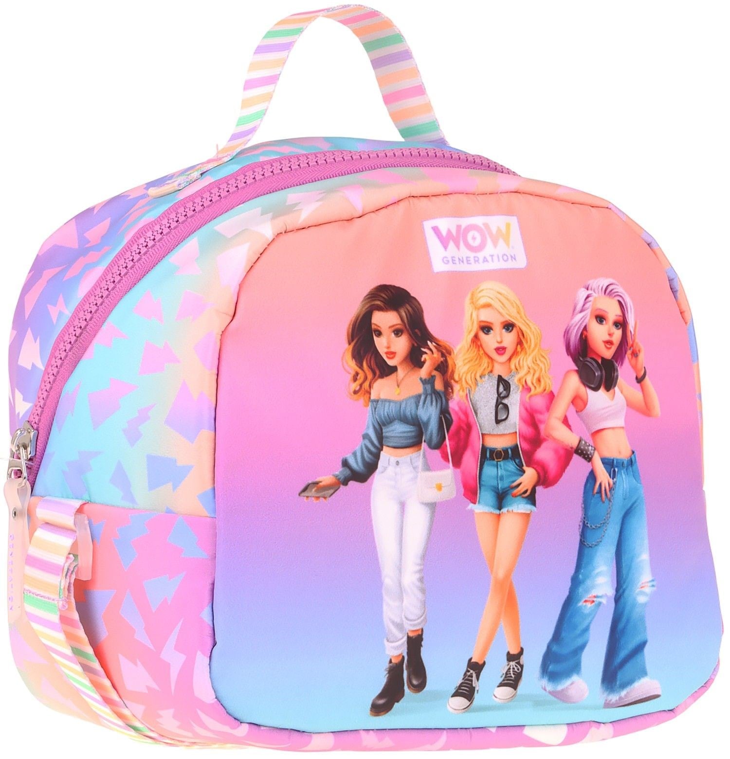 Wow Generation Shine Baskılı Turuncu - Mor Renkli Kız Çocuk Isı Yalıtımlı Okul Beslenme Çantası - W6091