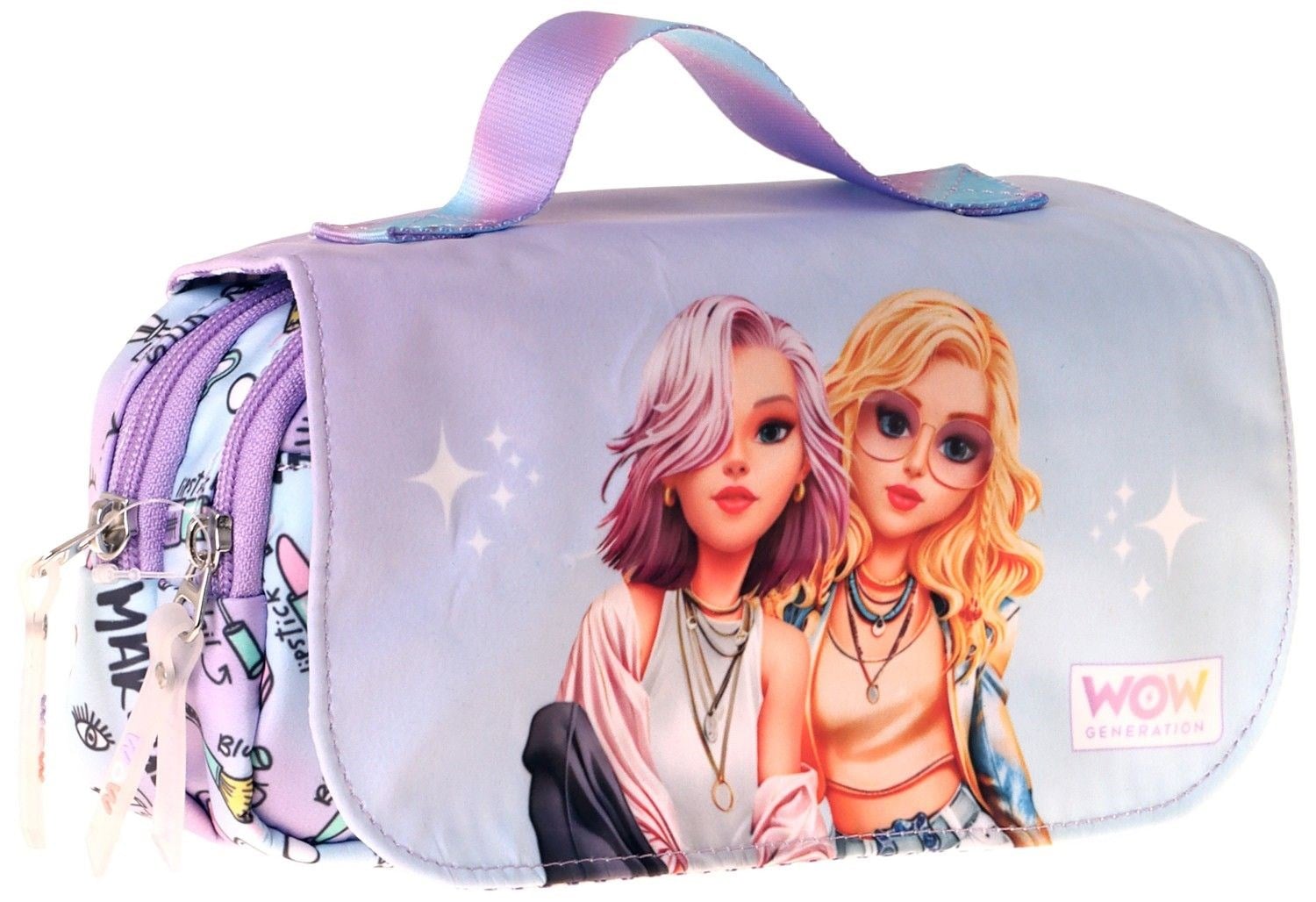 Wow Generation Taşıma Askılı Kız Çocuk Friends Baskılı Şık Kalem Çantası (Pembe) - W6056