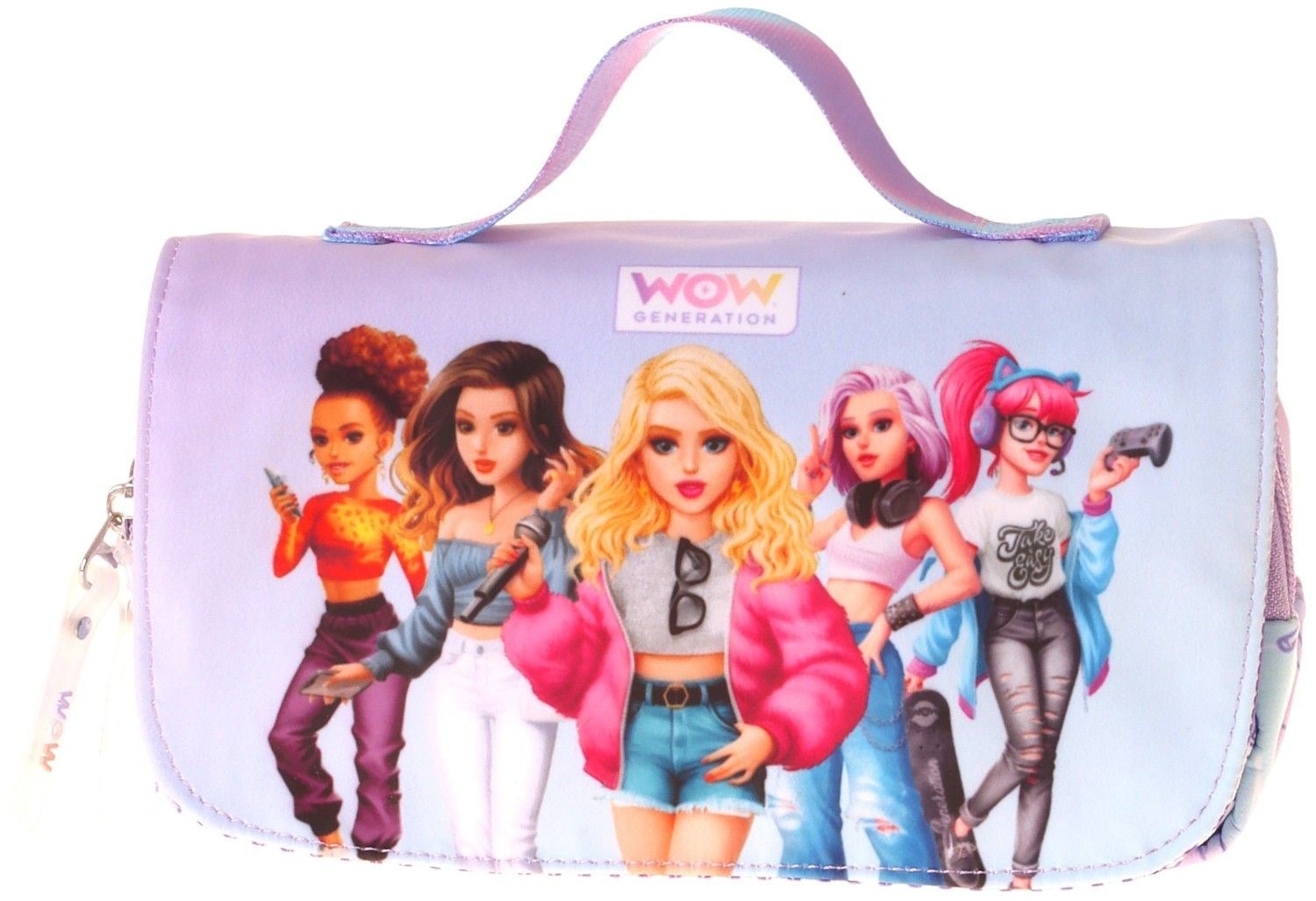Wow Generation Taşıma Askılı Kız Çocuk Very Nice Baskılı Şık Kalem Çantası (Lila) - W6082