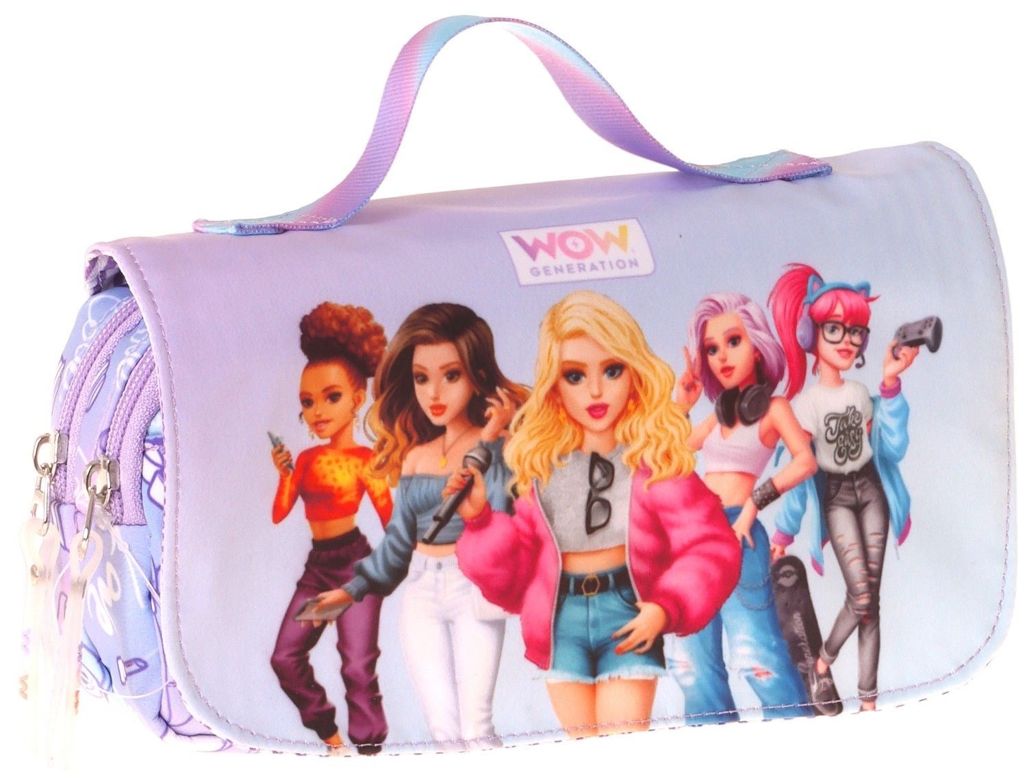 Wow Generation Taşıma Askılı Kız Çocuk Very Nice Baskılı Şık Kalem Çantası (Lila) - W6082