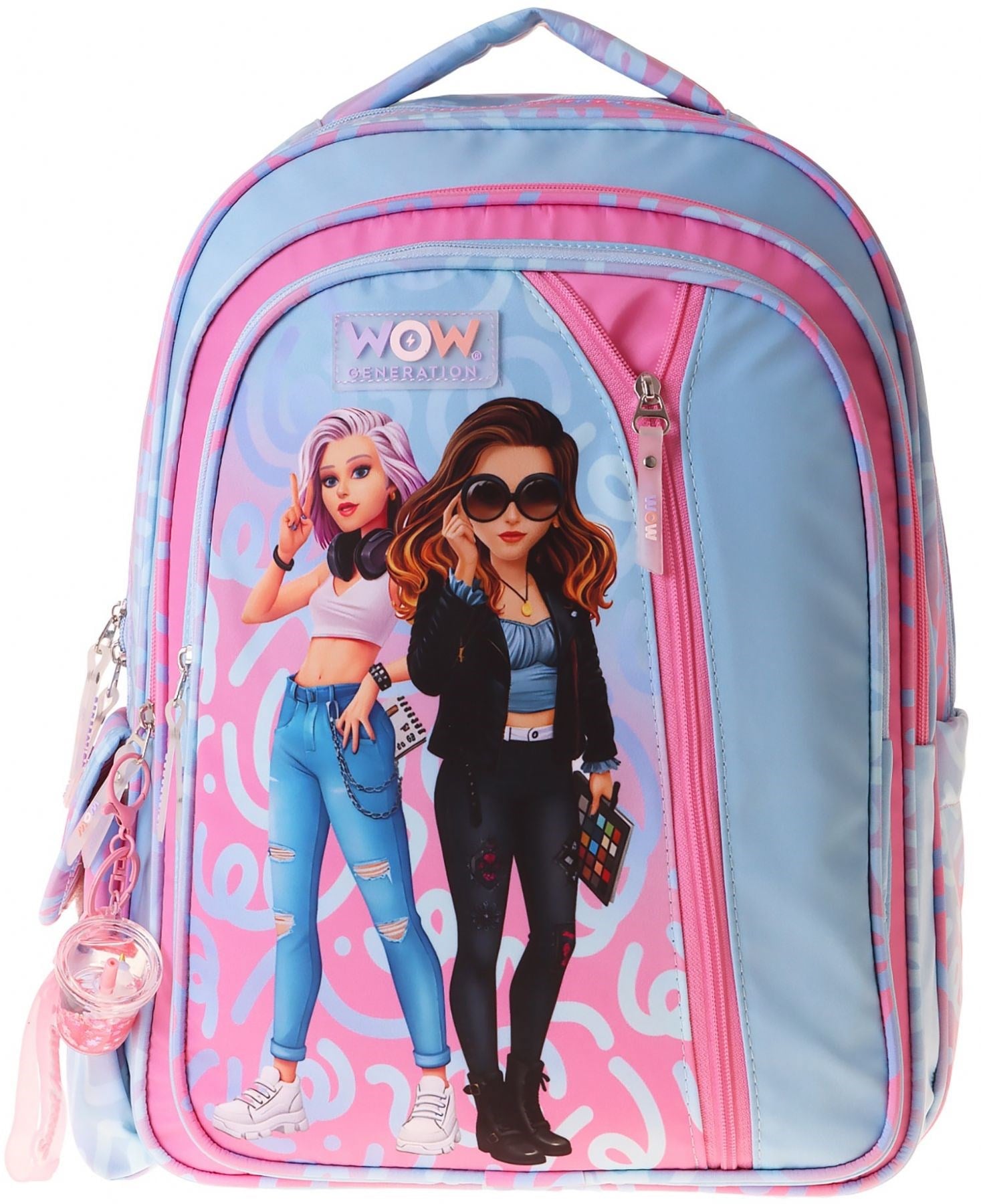 Wow Generation Üç Bölmeli Wonderful Baskılı Kız Çocuk İlkokul ve Günlük Okul Sırt Çantası - W6069