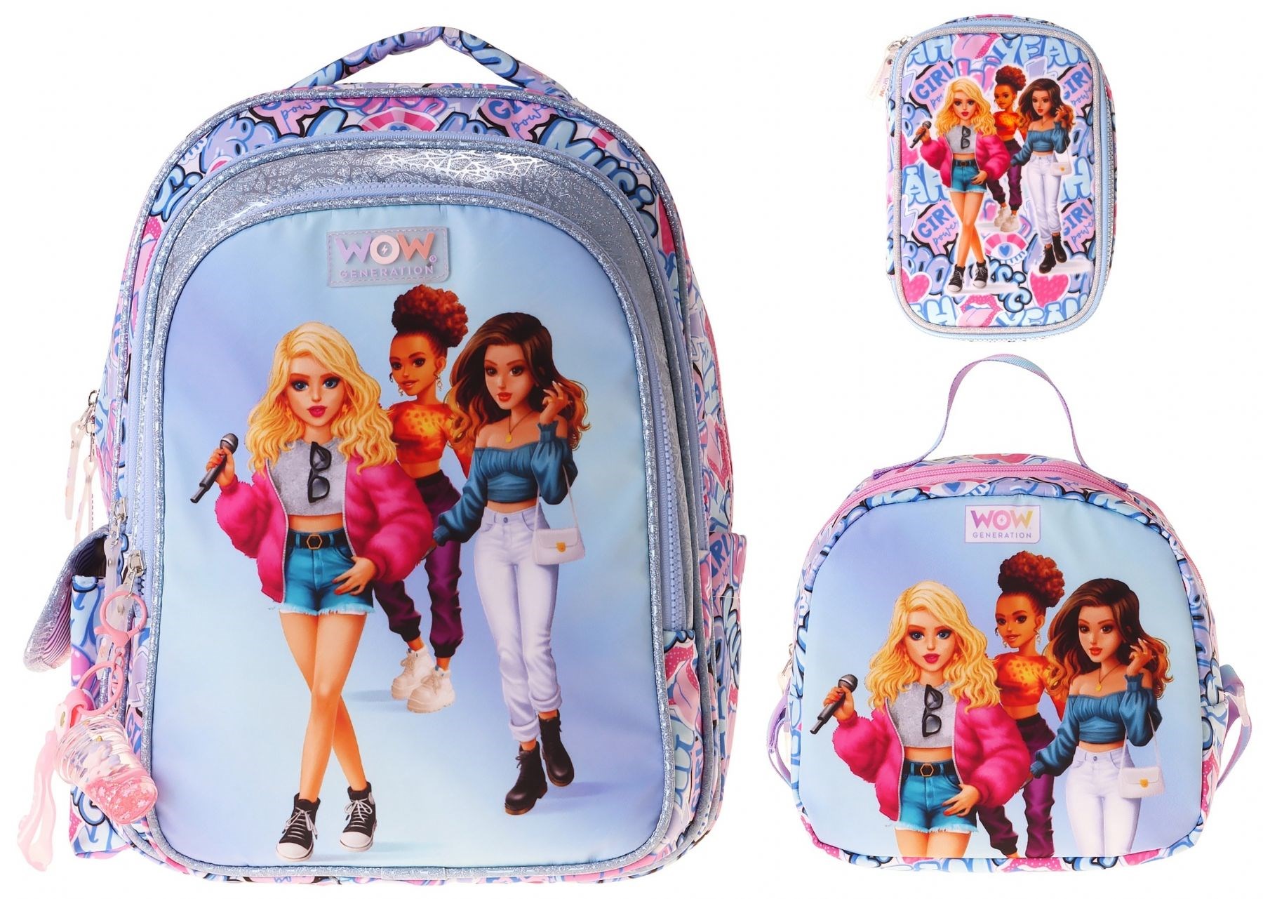 Wow Generation Üçlü İlkokul Okul Çanta Seti - Lila - Music Desenli - Kız Çocuk - SETWG-W6044A