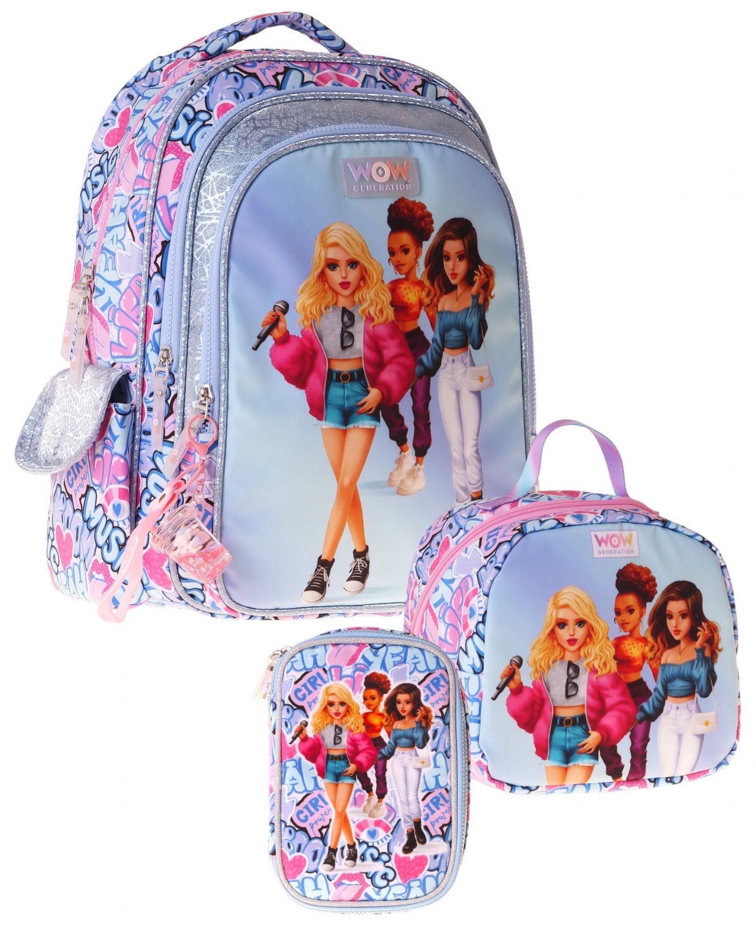 Wow Generation Üçlü İlkokul Okul Çanta Seti - Lila - Music Desenli - Kız Çocuk - SETWG-W6044A