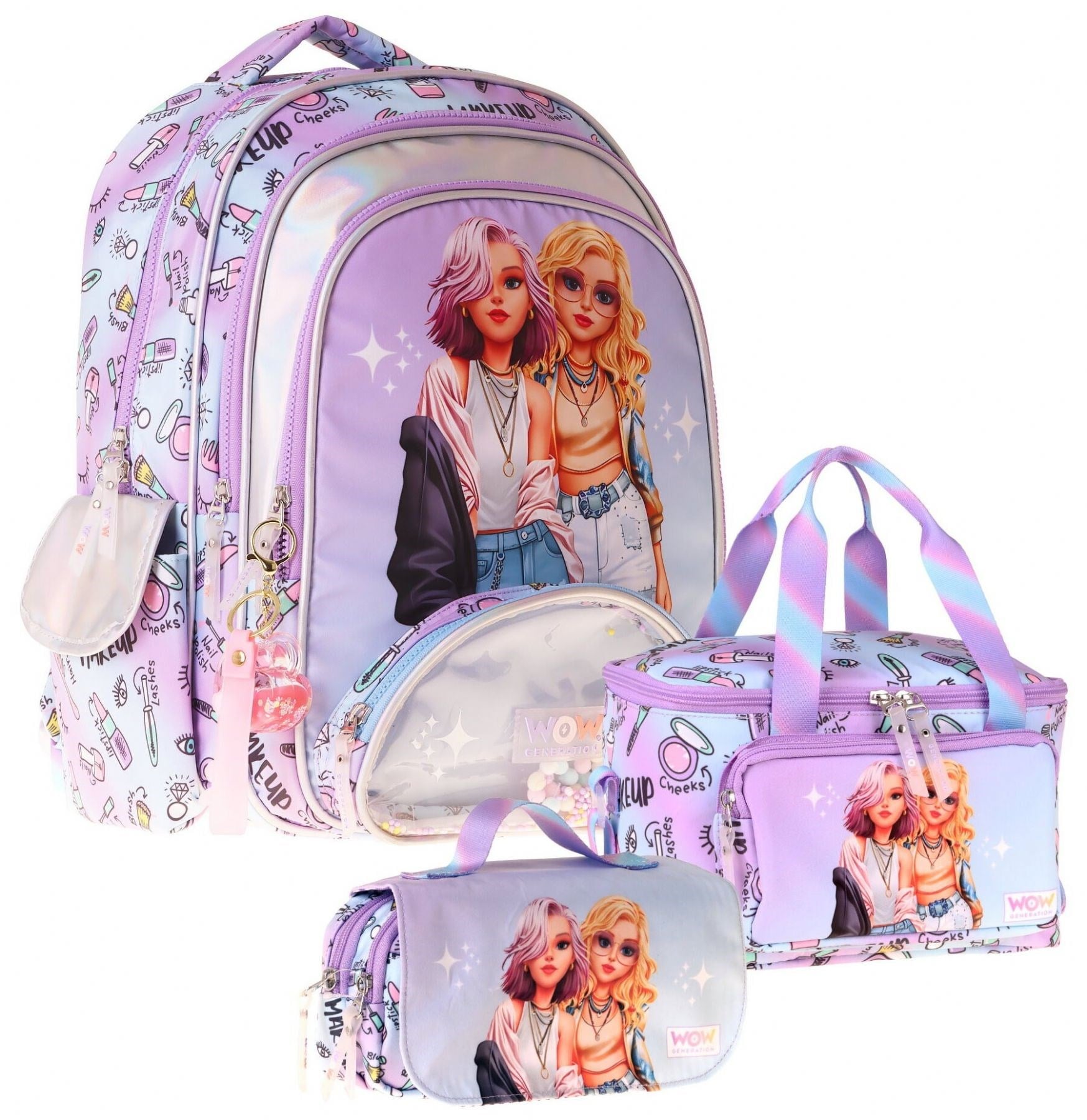 Wow Generation Üçlü İlkokul Okul Çanta Seti - Pembe - Friends Baskılı - Kız Çocuk - SETWG-W6054A