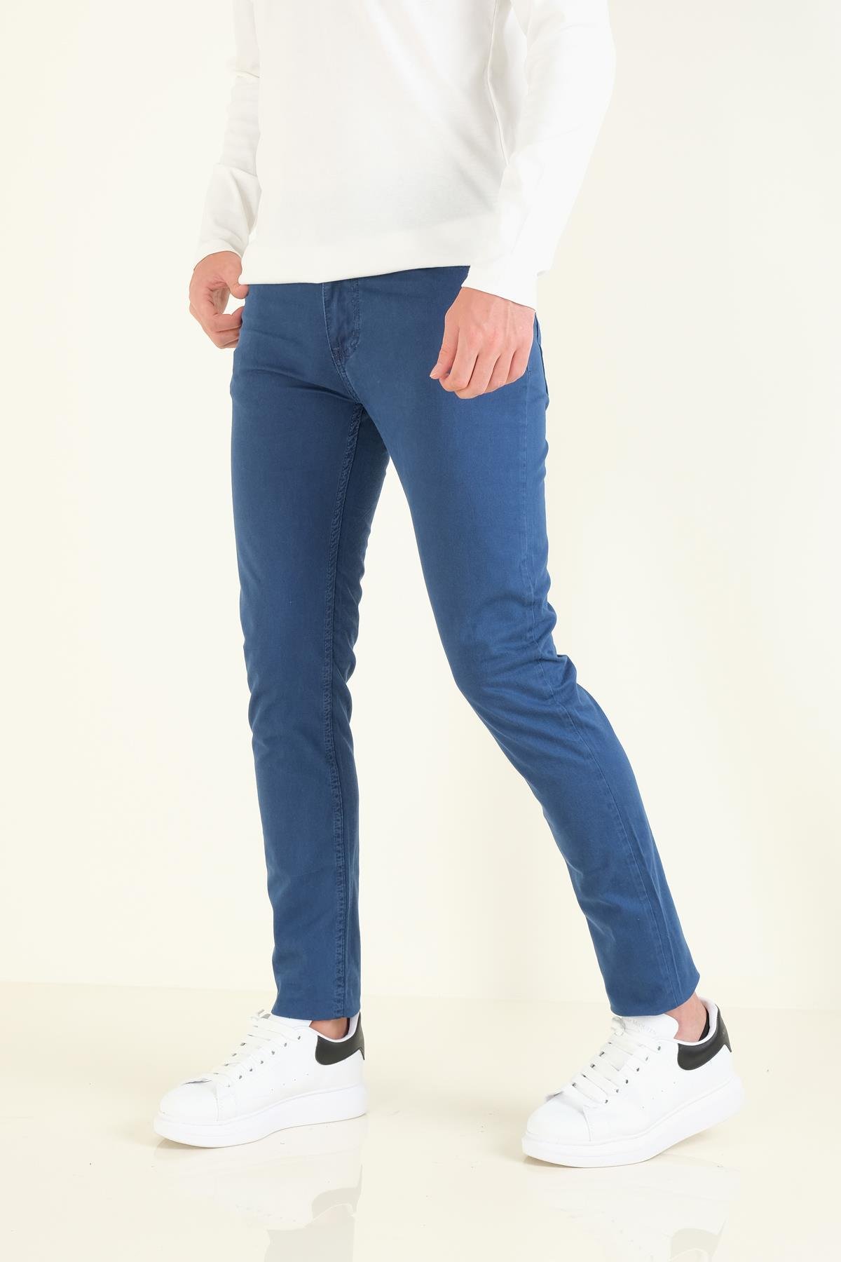 Erkek 5 Cep Chino Pantolon Lacivert 