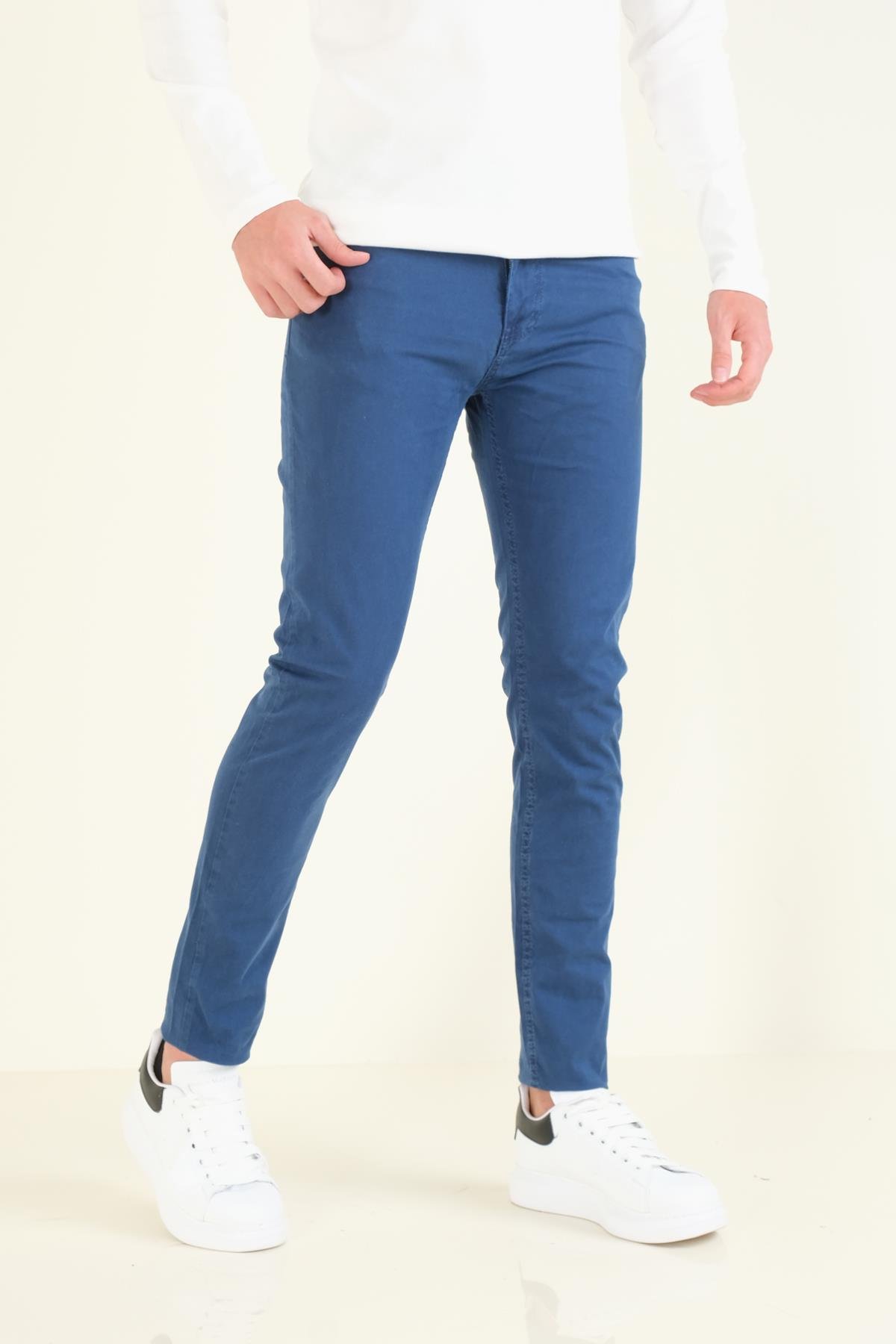 Erkek 5 Cep Chino Pantolon Lacivert 