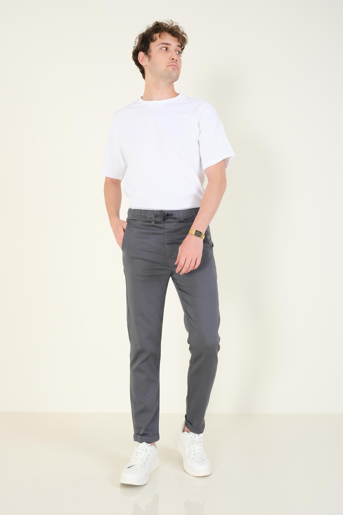 Erkek Duble Paça Jogger Pantolon Antrasit