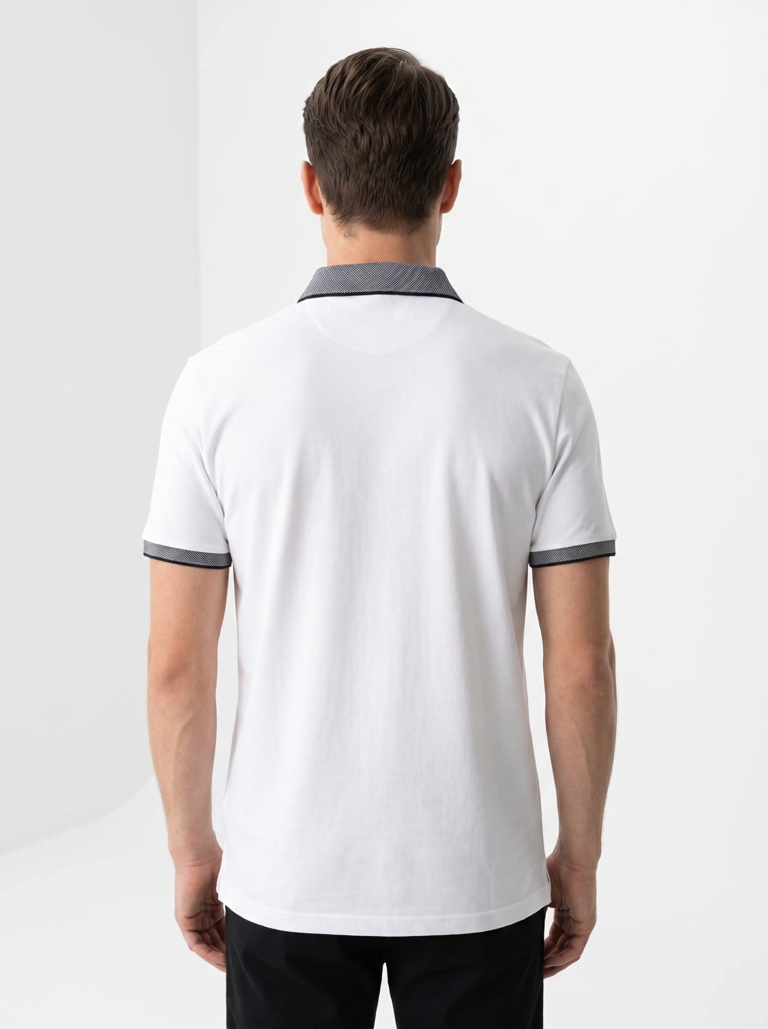 Erkek Polo Yaka Kısa Kol Tshirt Beyaz