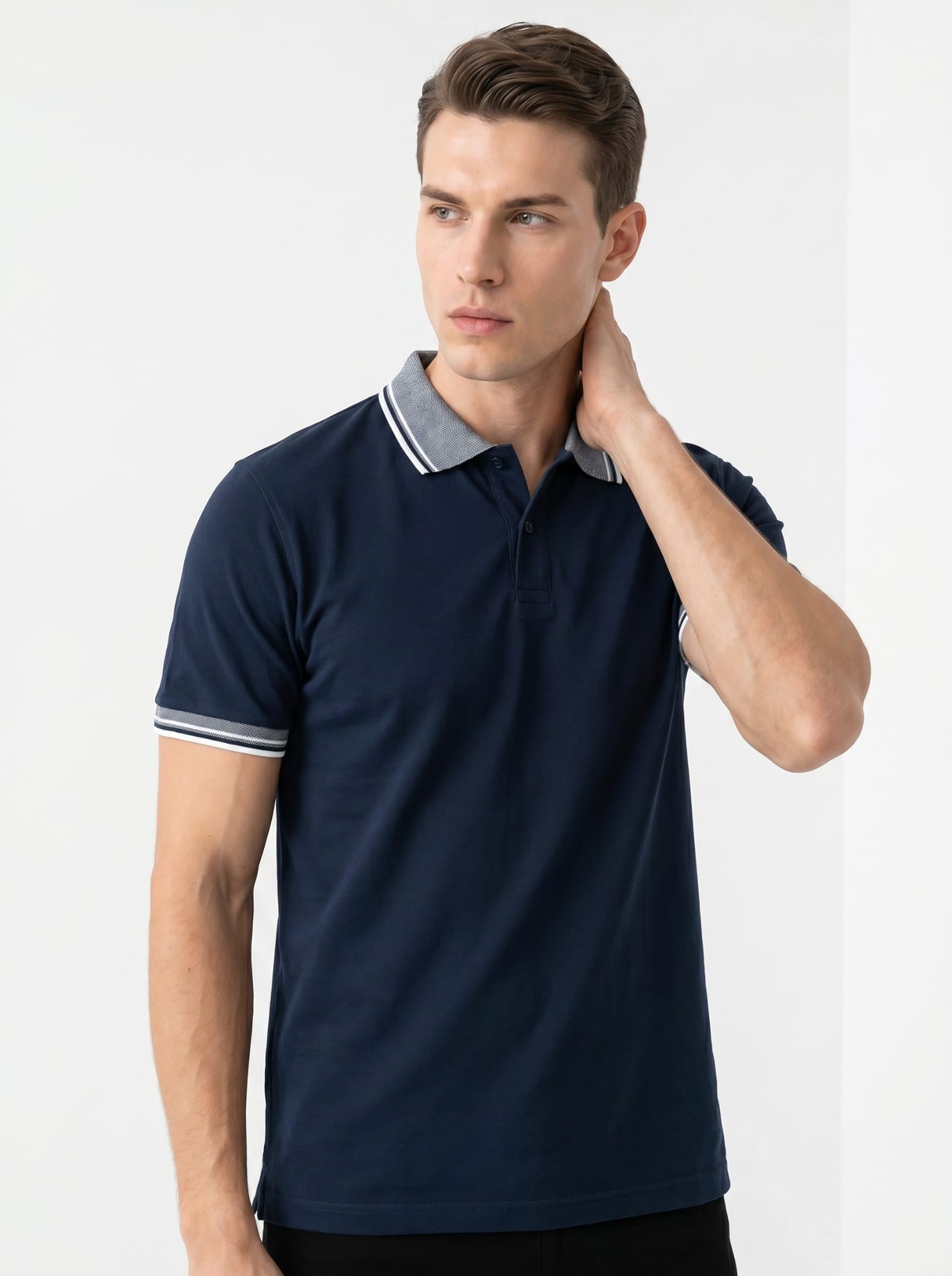 Erkek Polo Yaka Kısa Kol Tshirt Lacivert