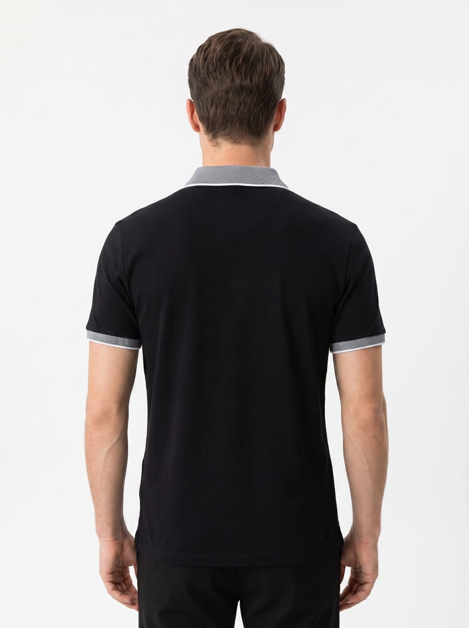 Erkek Polo Yaka Kısa Kol Tshirt Siyah