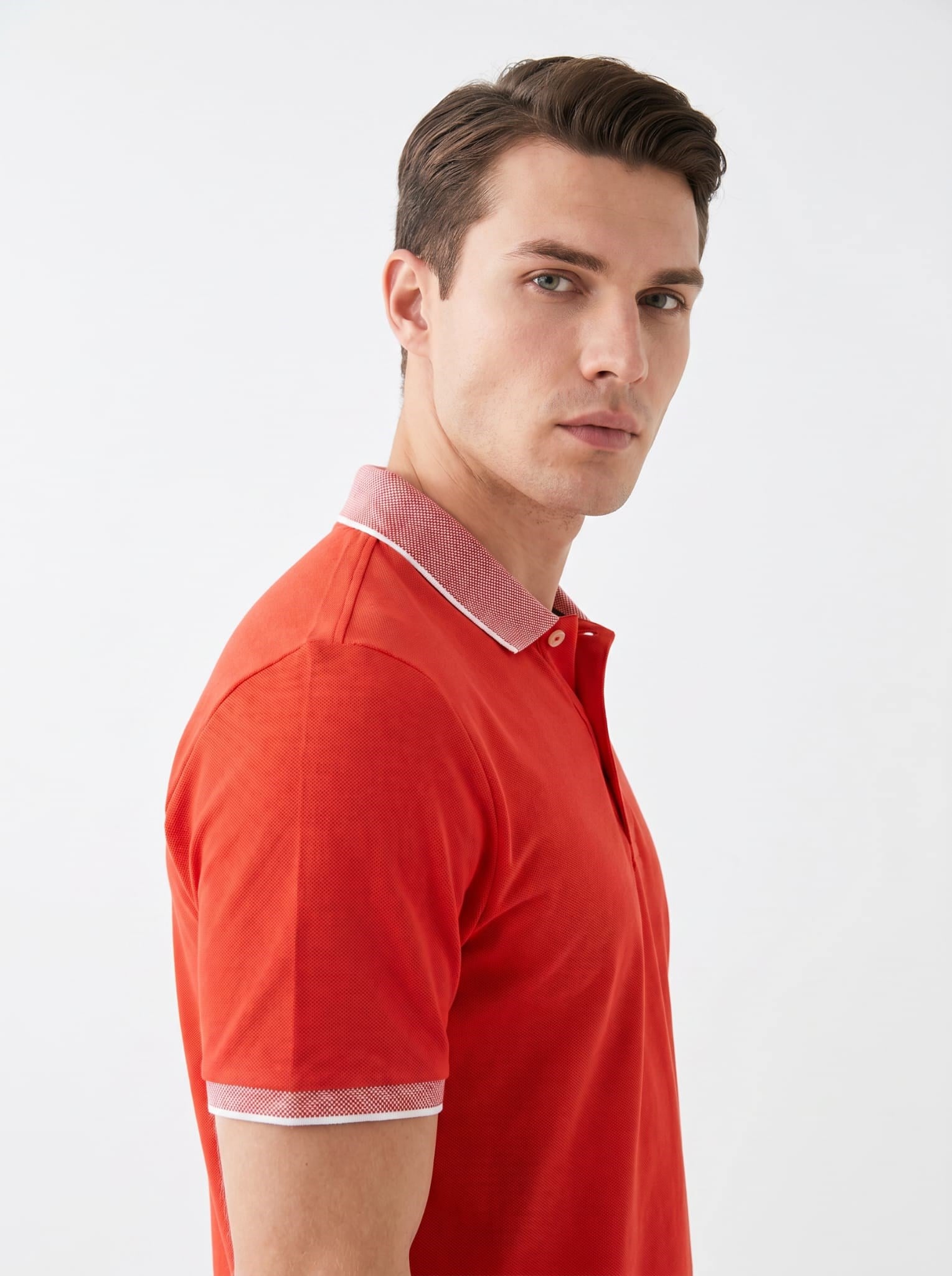 Erkek Polo Yaka Kısa Kol Tshirt Turuncu