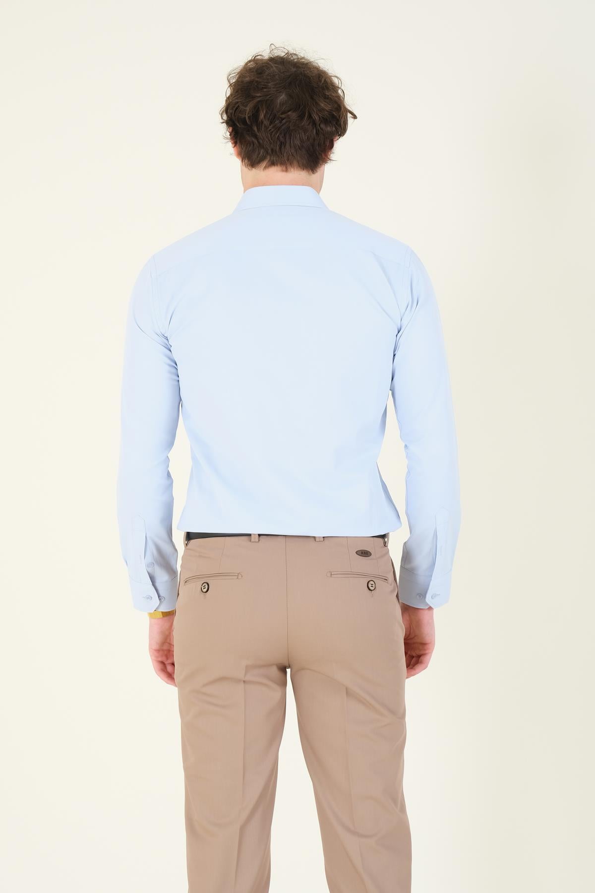 Erkek Slim Fit Gömlek Mavi