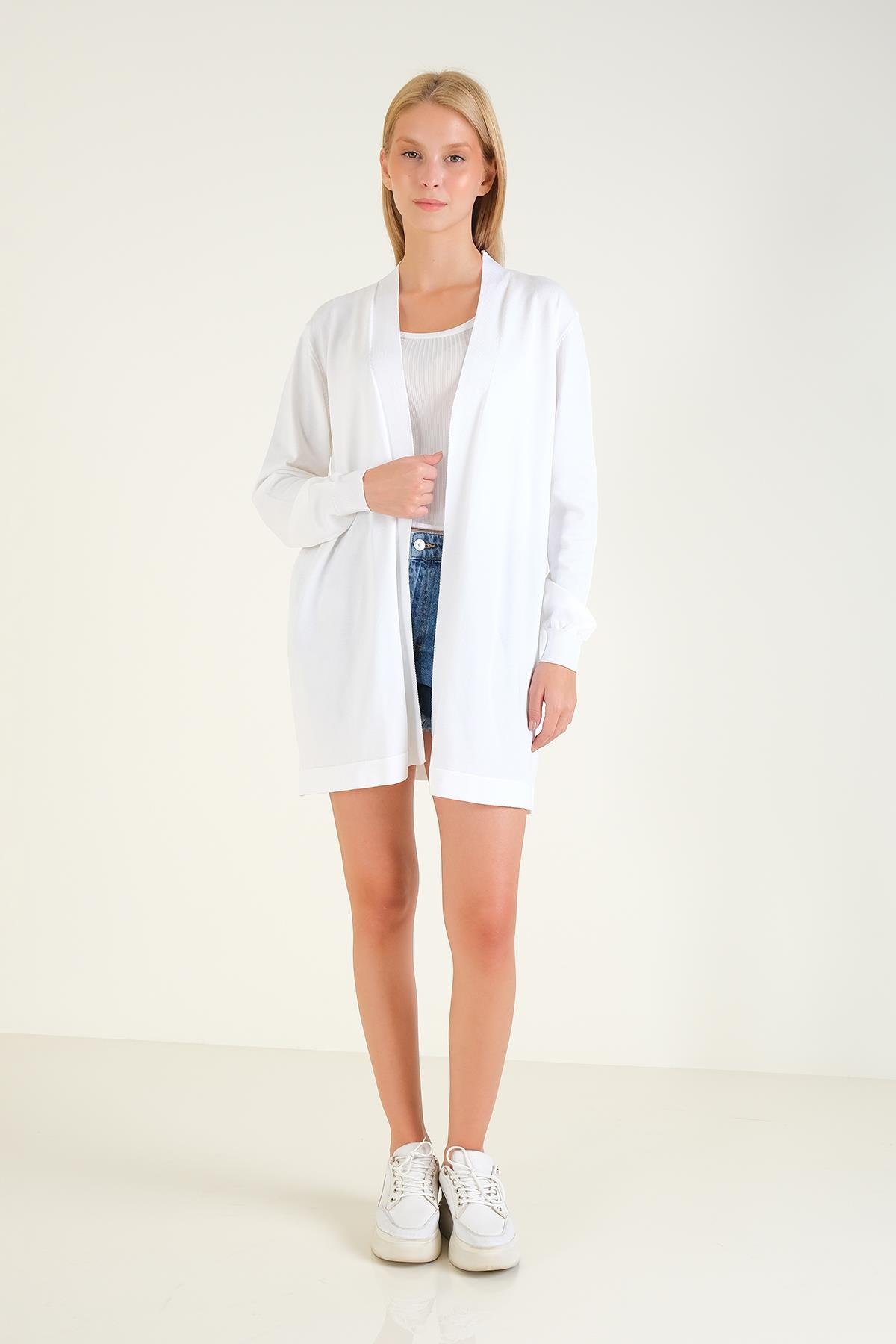 Kadın Oversize Hırka Ekru