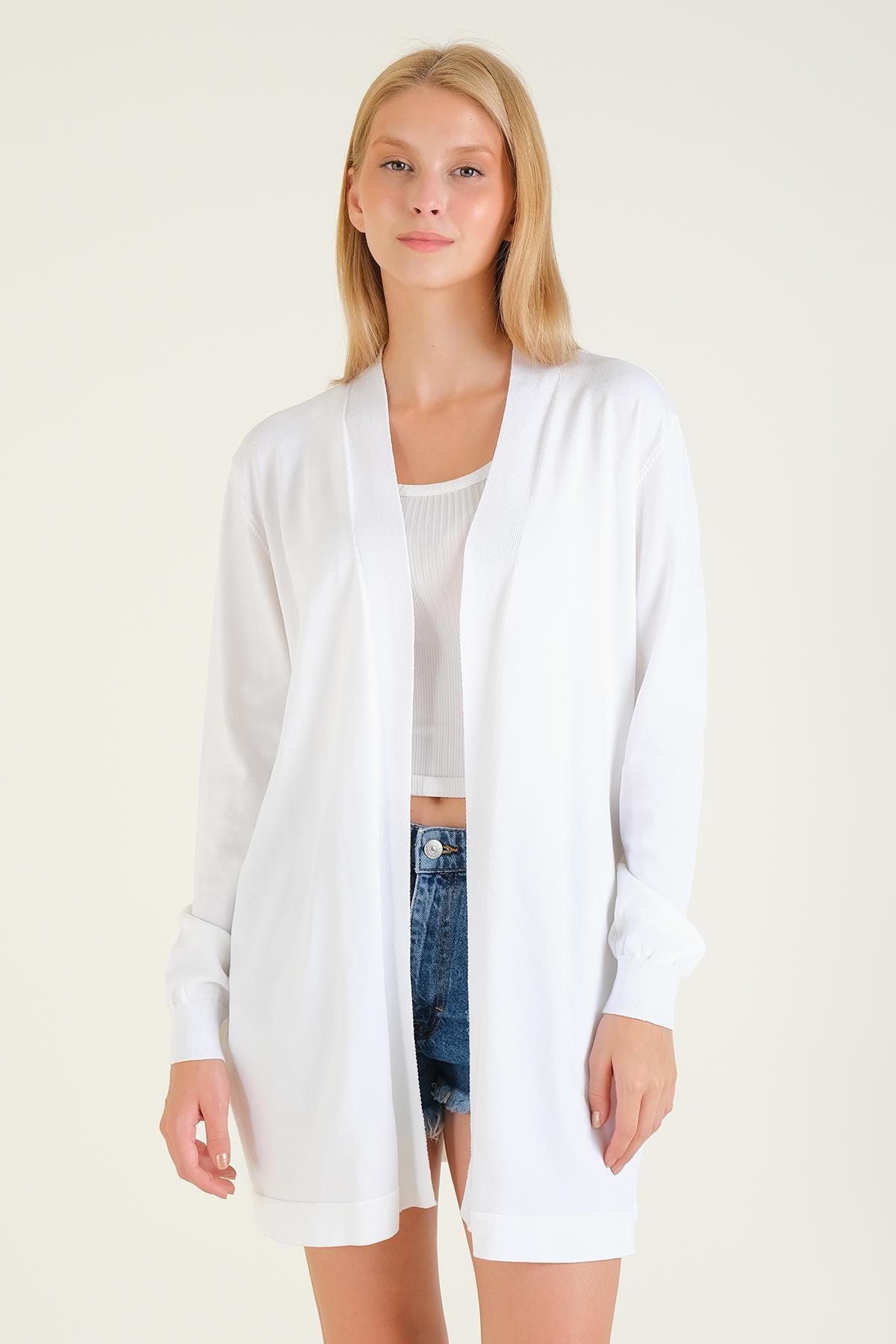 Kadın Oversize Hırka Ekru