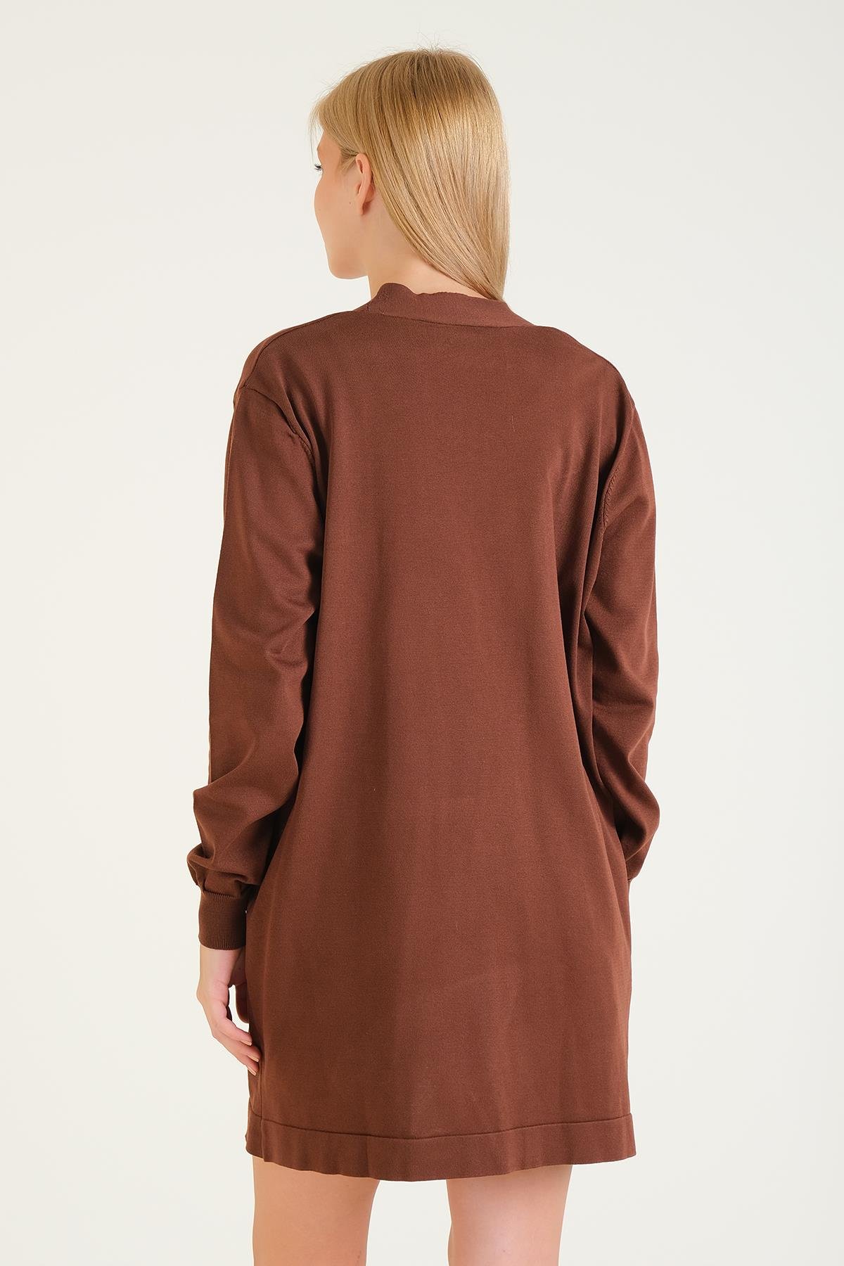 Kadın Oversize Hırka Kahverengi