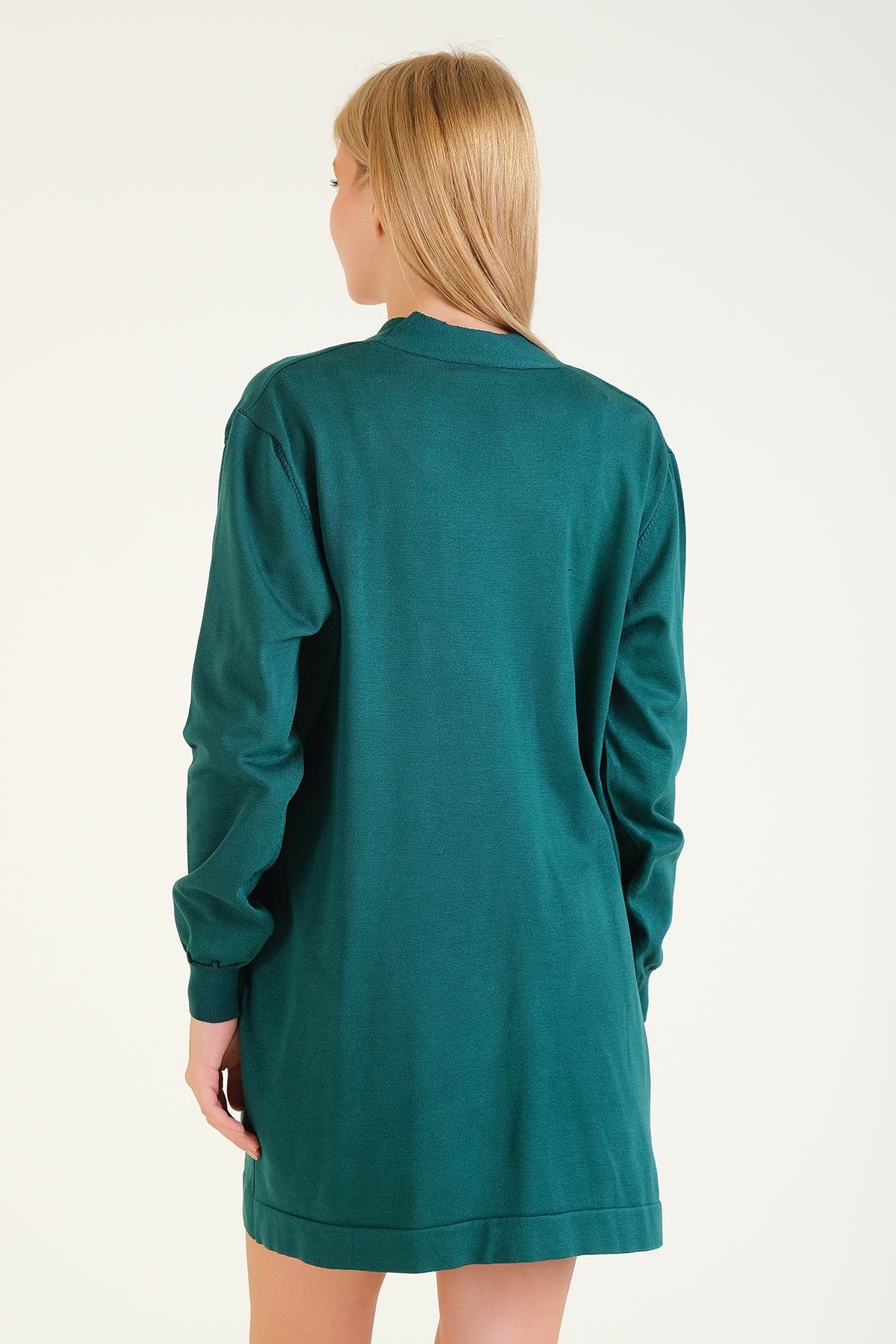 Kadın Oversize Hırka Zümrüt