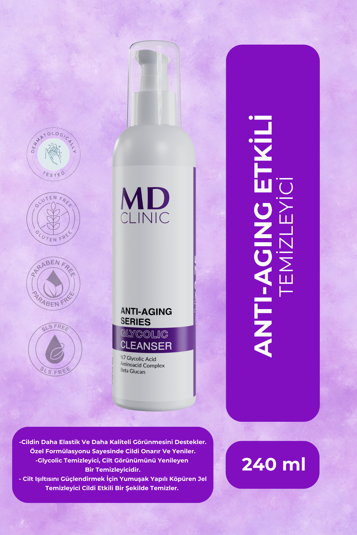 Anti-Aging Etkili Glikolik Temizleme Jel