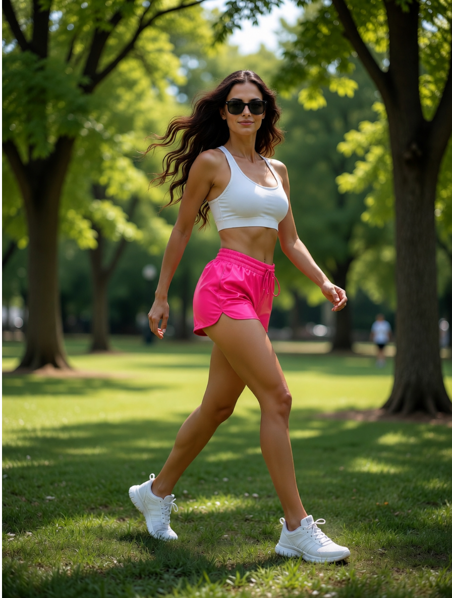 Kadın Deniz Şortu Spor Şort Lastikli Bel Cepli Pembe Mini Şort