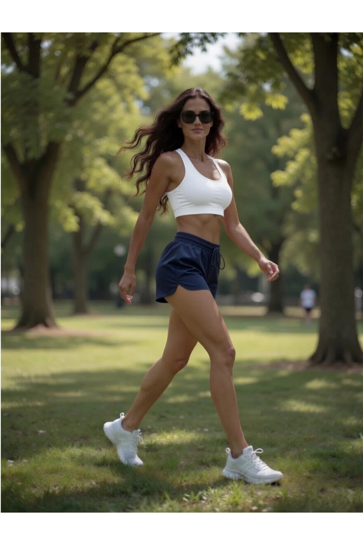 Kadın Deniz Şortu Spor Şort Lastikli Bel Cepli Lacivert Mini Şort
