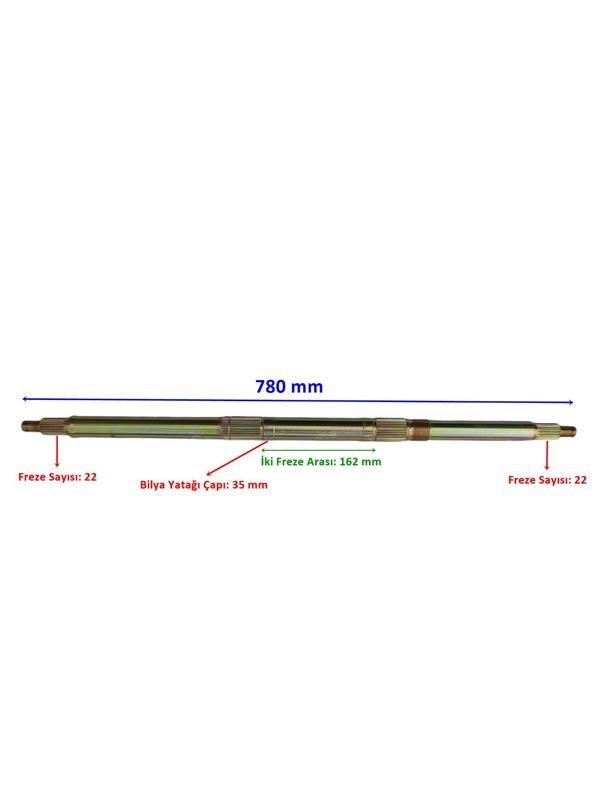 ATV AKS VİP TRACK 780 mm BİLYA YATAĞI 35 mm TEK YİVLİ 22 FREZE
