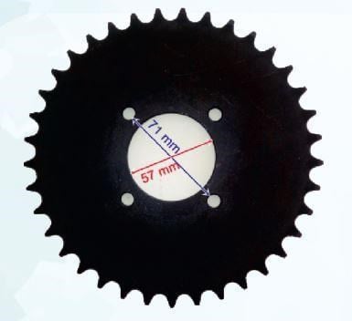 ATV ARKA DİŞLİ 520-37T İÇ 58 mm 4 DELİKLİ