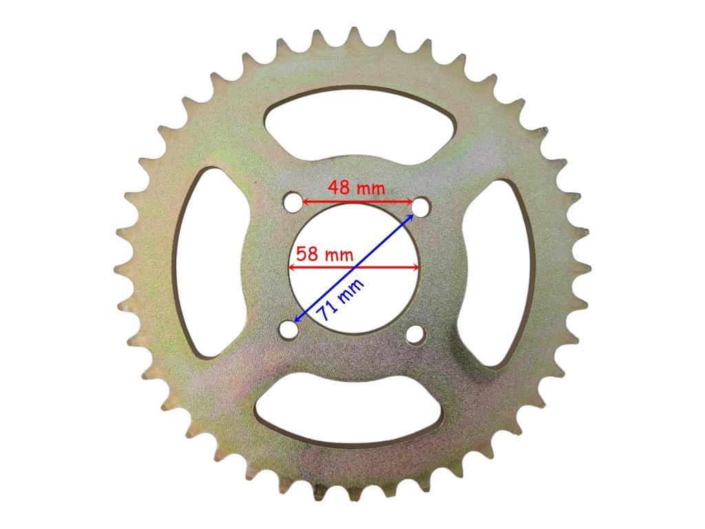 ATV ARKA DİŞLİ 530-40T İÇ 58 mm 4 DELİKLİ