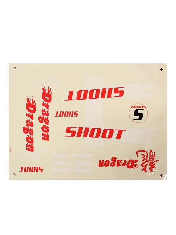 Etiket - 16/20, SHOOT DRAGON, KIRMIZI/BEYAZ