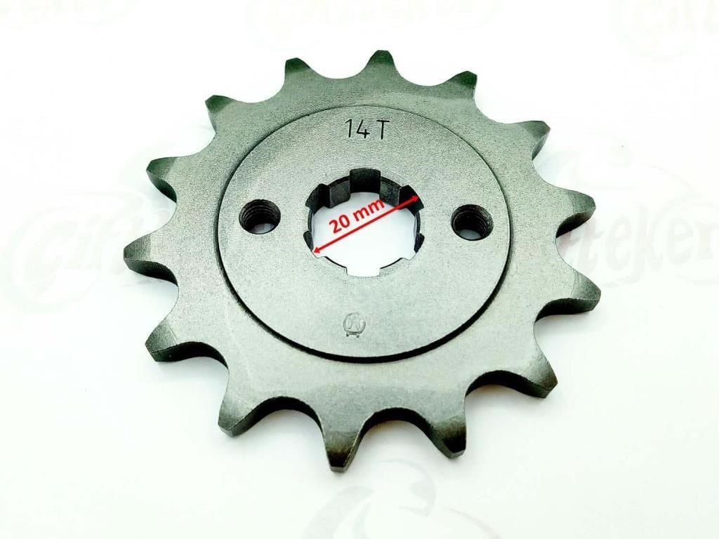 HONDA XL 200 - HERO KARİZMA ÖN DİŞLİ 520-14T İÇ 20 mm 6 TIRNAKLI