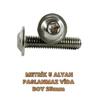 Metrik 5 Alyan Paslanmaz Vida Boy 25mm - 25'Lİ Paket