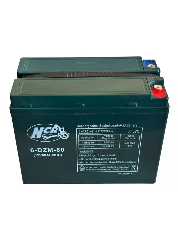 NCR AKÜ 12V 80AH KASALI E BİKE AKÜ - Üzerinde 45AH Yazar.