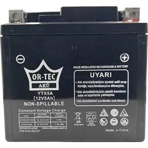 ORTEC AKÜ 12V / 5AH Yatık DIO Motosiklet Aküsü