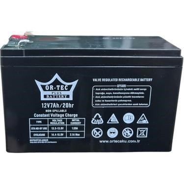 PİL 12V 7AH ORTEC Siyah - Dar Soket