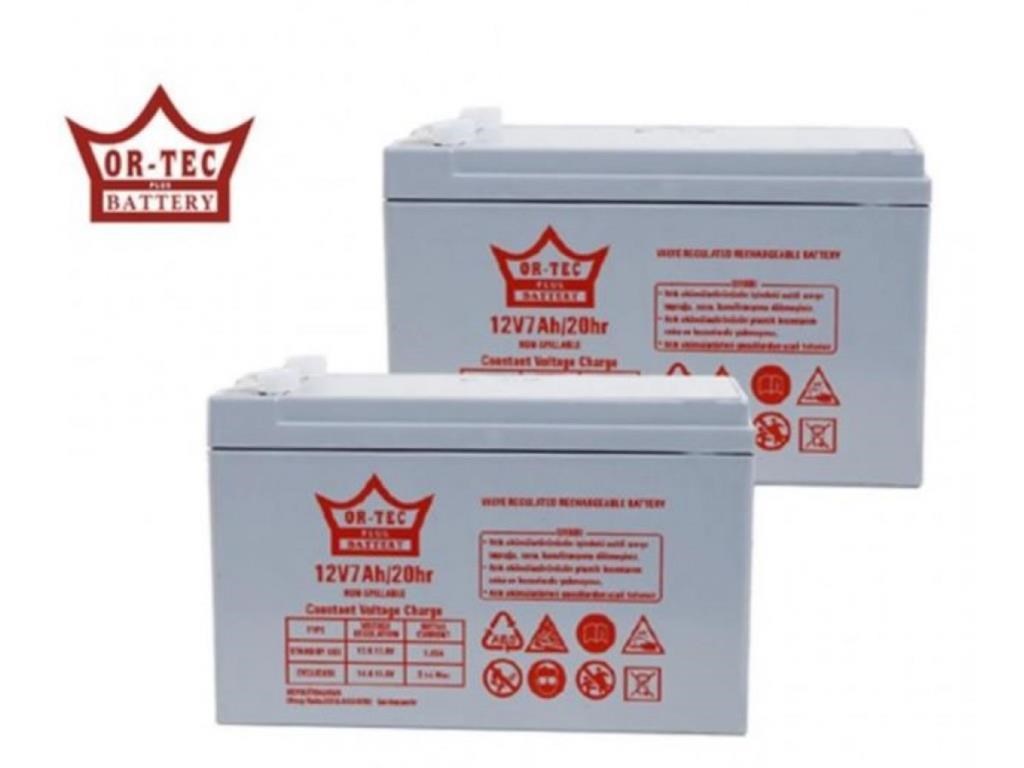 PİL 12V 7AH ORTEC Siyah - Dar Soket
