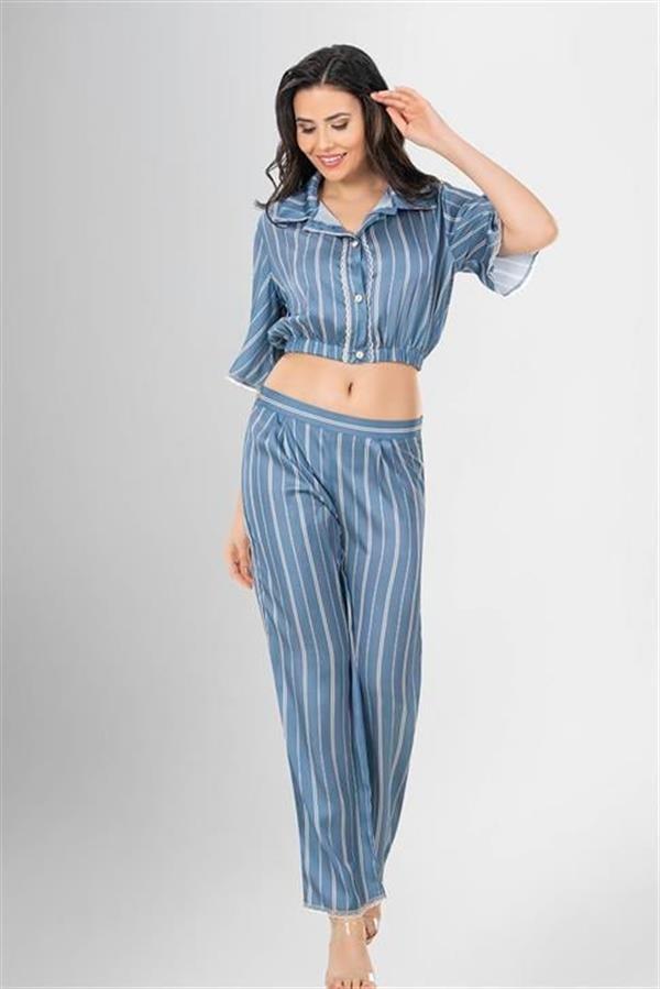 Arias Closet 2'li Desenli Saten Pijama Takımı