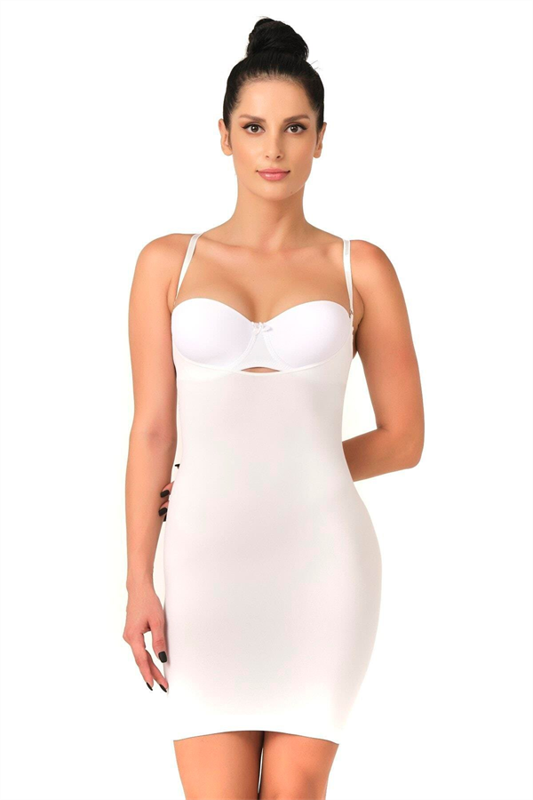 Arias Closet Beyaz MI Emay 5060 Göğsü Açık Elbise Korse