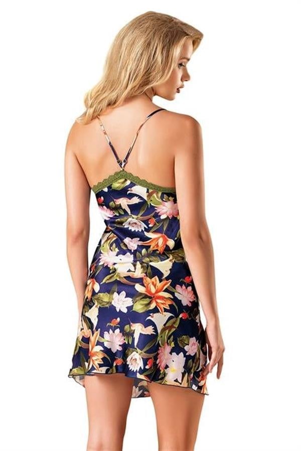 Arias Closet Desenli Saten Gecelik 8147