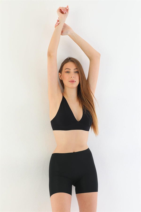 Arias Closet Siyah MI 2703 Lazer Kesim İz Yapmaz Hayalet Boxer