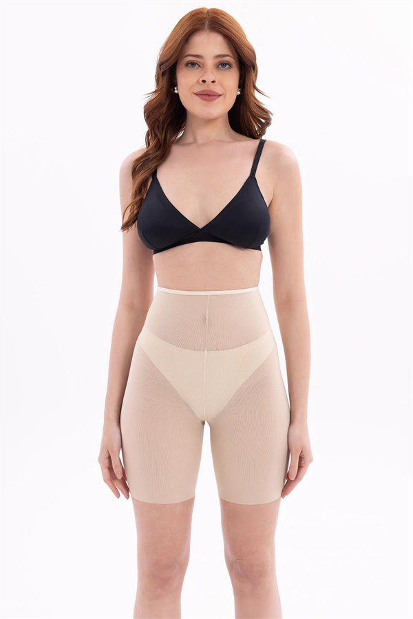 Arias Closet Ten MI EMAY 2705 Lazer Tül Toparlayıcı Paçalı Boxer Hayalet Korse