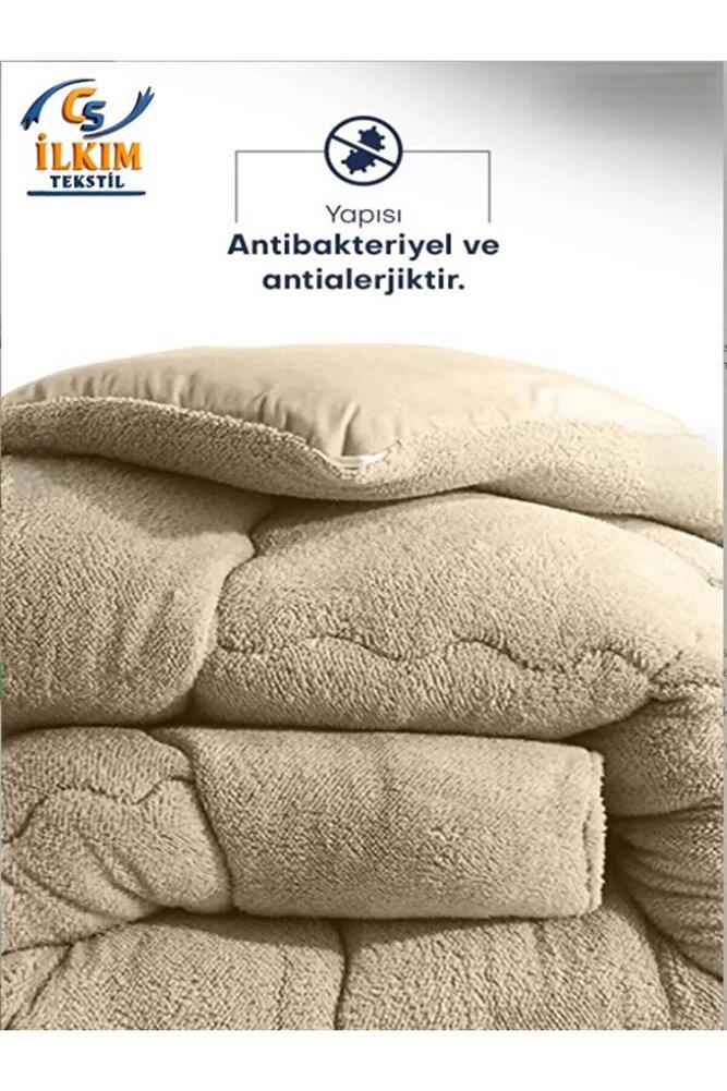 Çift Kişilik Lüx Kahverengi Welsoft Yorgan Çift Taraflı 195x215
