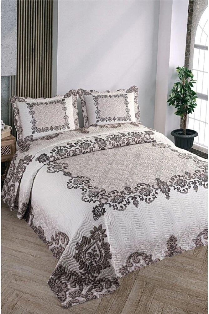 Çift Kişilik Microfiber Kapitone Yatak Örtüsü Karya