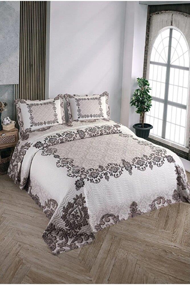 Çift Kişilik Microfiber Kapitone Yatak Örtüsü Karya
