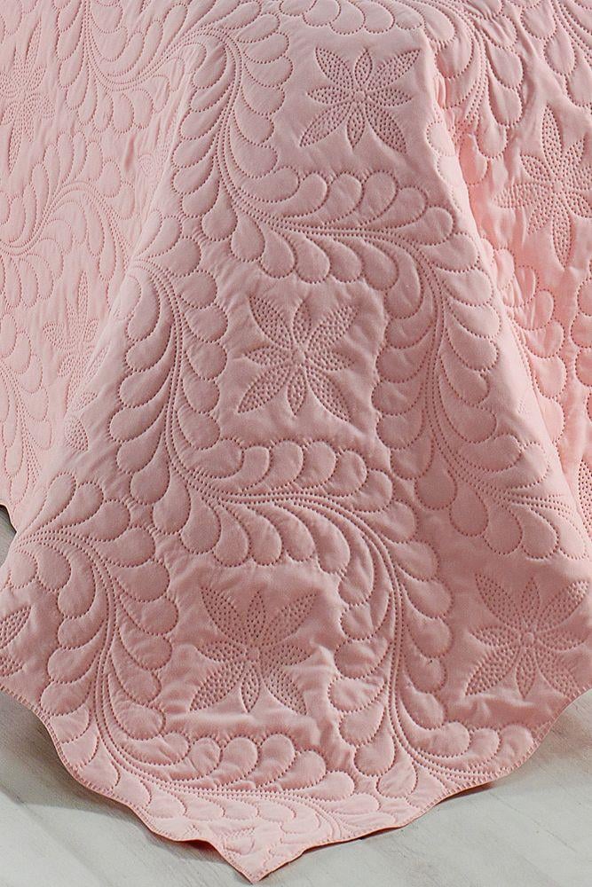 Ivy Pudra Çift Kişilik Microfiber Kapitone Yatak Örtüsü