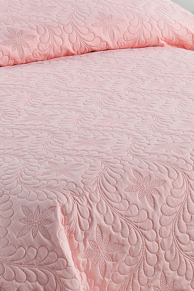 Ivy Pudra Çift Kişilik Microfiber Kapitone Yatak Örtüsü