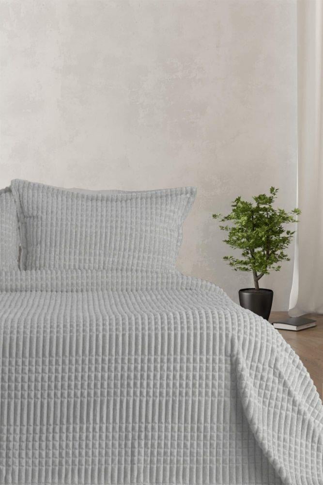 MERİNOS MODERN LİNE 3 PARÇA BATTANİYE SET (ÇİFT KİŞİLİK) GRİ